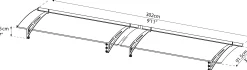 Canopia Vordach Aquila 302 x 91,5 cm anthrazit