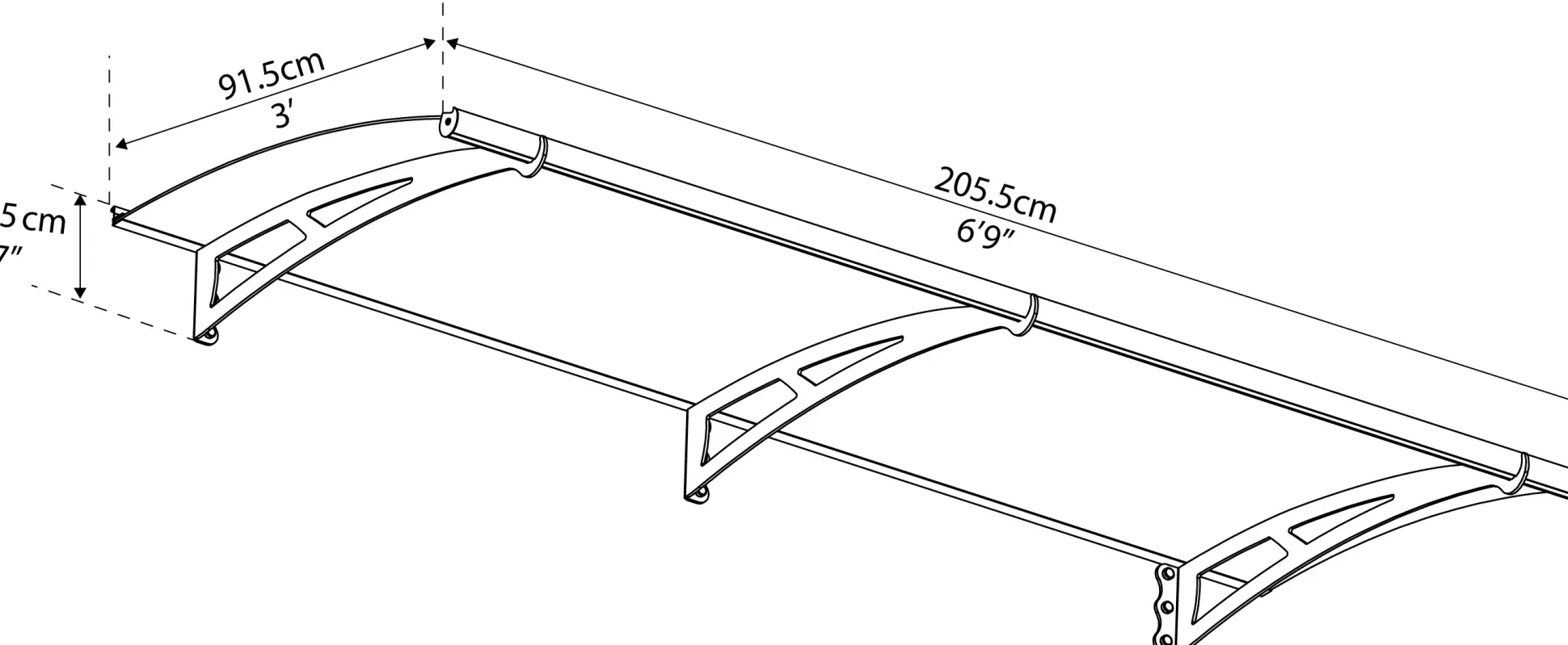 Canopia Vordach Aquila 205,5 x 91,5 cm anthrazit