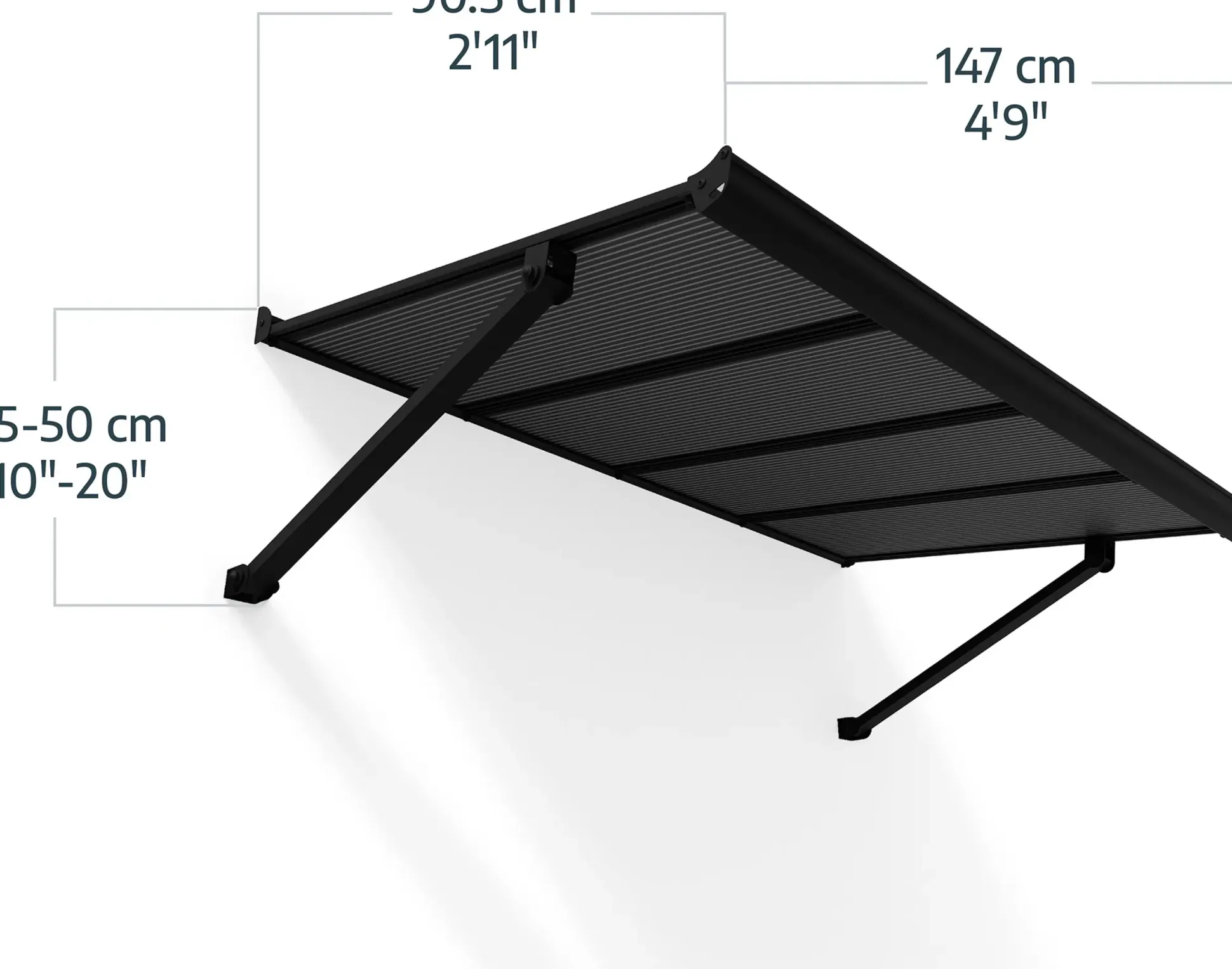 Canopia Vordach Augustine 147 x 90,5 cm grau