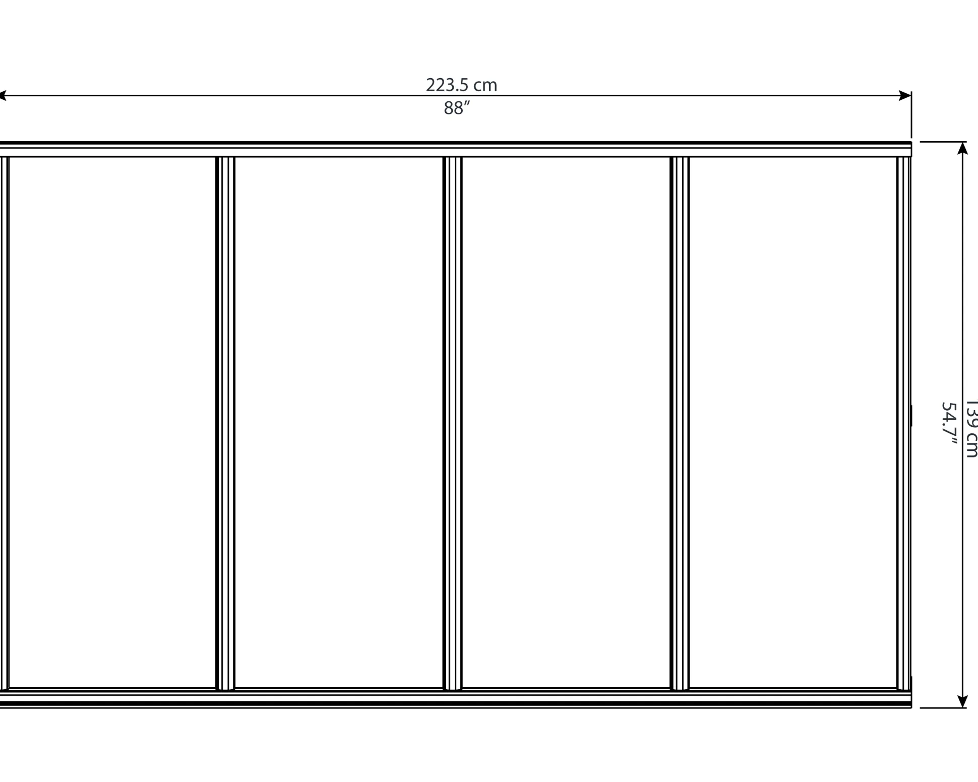 Canopia Vordach Bordeaux 2230 223,5 x 139 x 33 cm