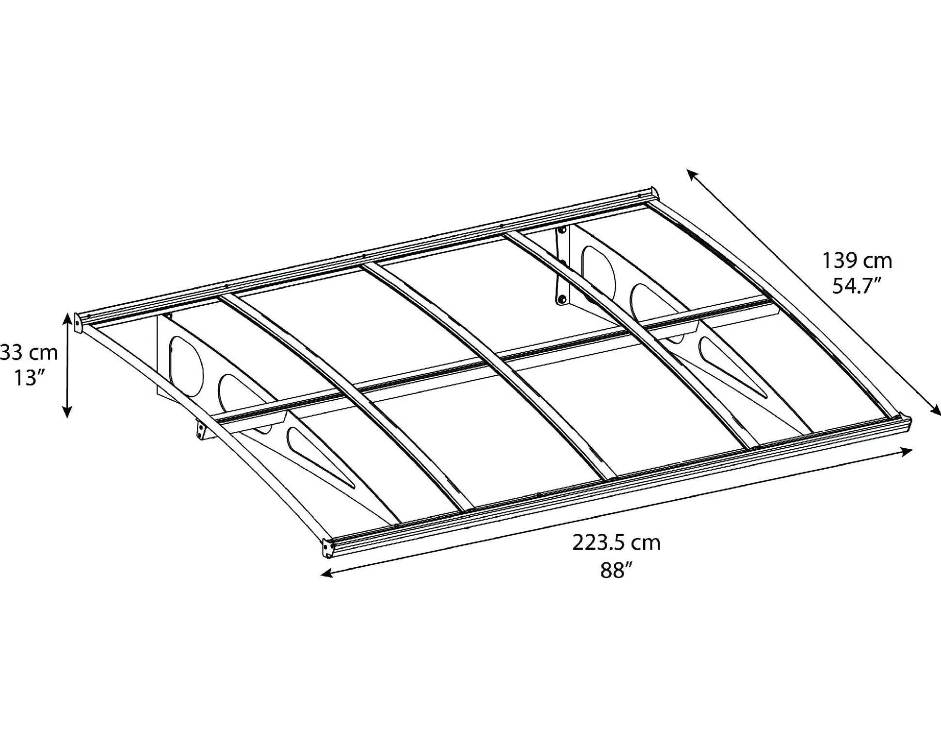 Canopia Vordach Bordeaux 2230 223,5 x 139 x 33 cm