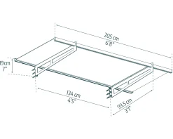 Canopia Vordach Bremen 2050 Grau Alu 205 x 94 cm