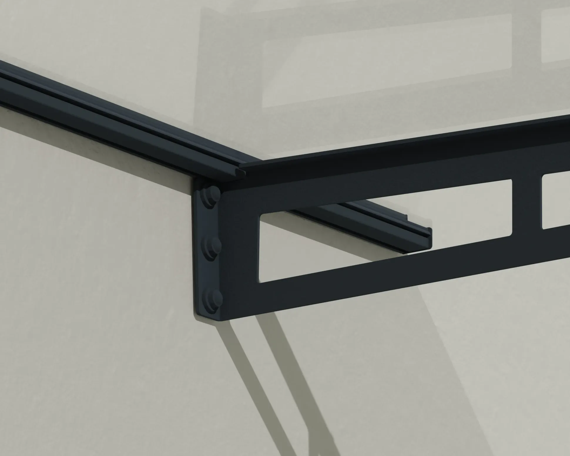 Canopia Vordach Bremen 1500 Grau Alu 150 x 94 cm