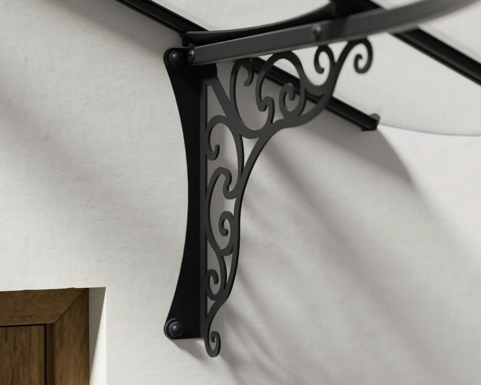 Canopia Vordach Iris 1780 Schwarz Alu 175 x 125 cm