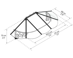 Canopia Vordach Lily 2130 Schwarz Alu 216 x 88 cm