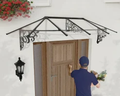 Canopia Vordach Lily 2600 Schwarz Alu 267 x 88 cm