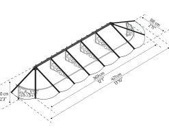 Canopia Vordach Lily 4100 Schwarz Alu 421 x 88 cm