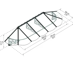 Canopia Vordach Lily 3100 Schwarz Alu 349 x 88 cm