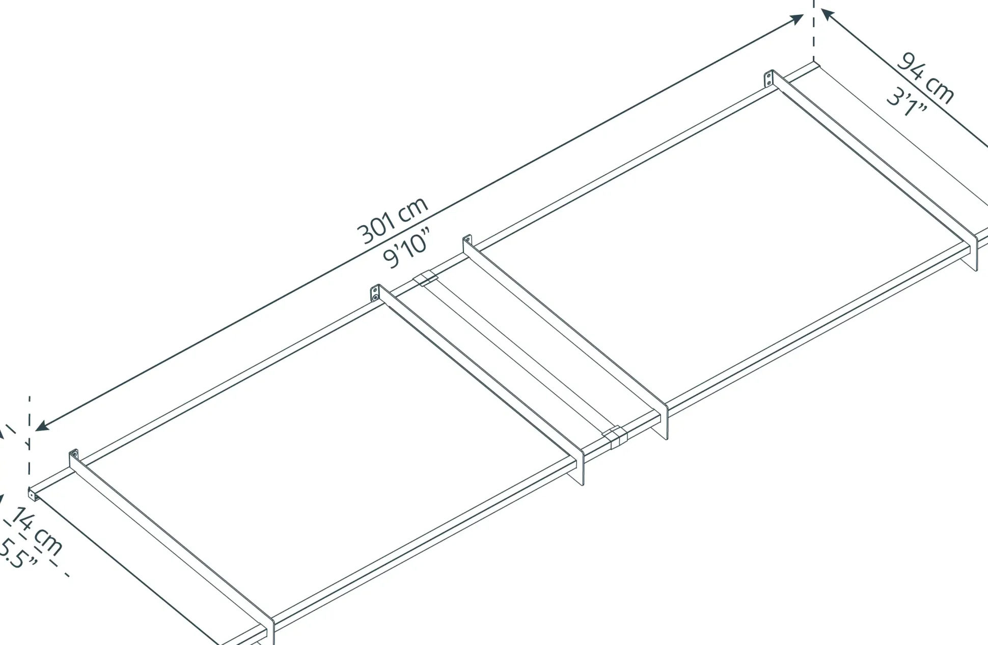 Canopia Vordach Nancy 301 x 94 cm anthrazit