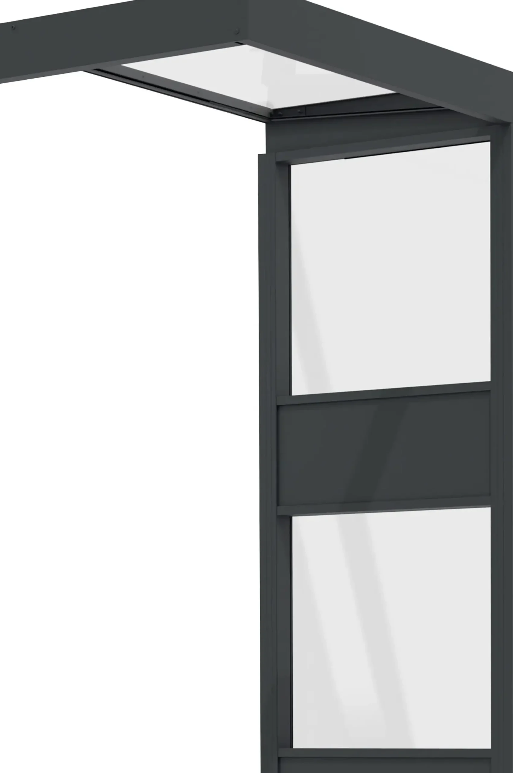 Canopia Vordach Sophia 160 x 95 cm Klar grau + Seitenteil