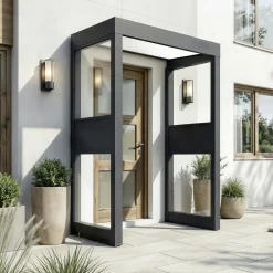 Canopia Vordach Sophia 160 x 95 cm Opal grau +2 Seitenteile