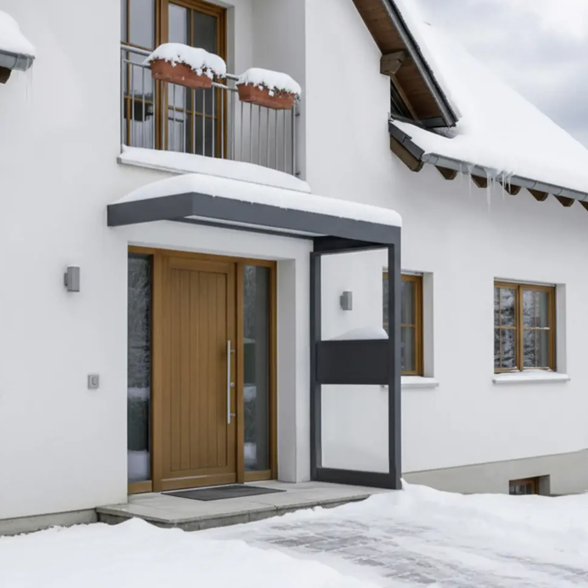 Canopia Vordach Sophia 215 x 95 cm Klar grau + Seitenteil