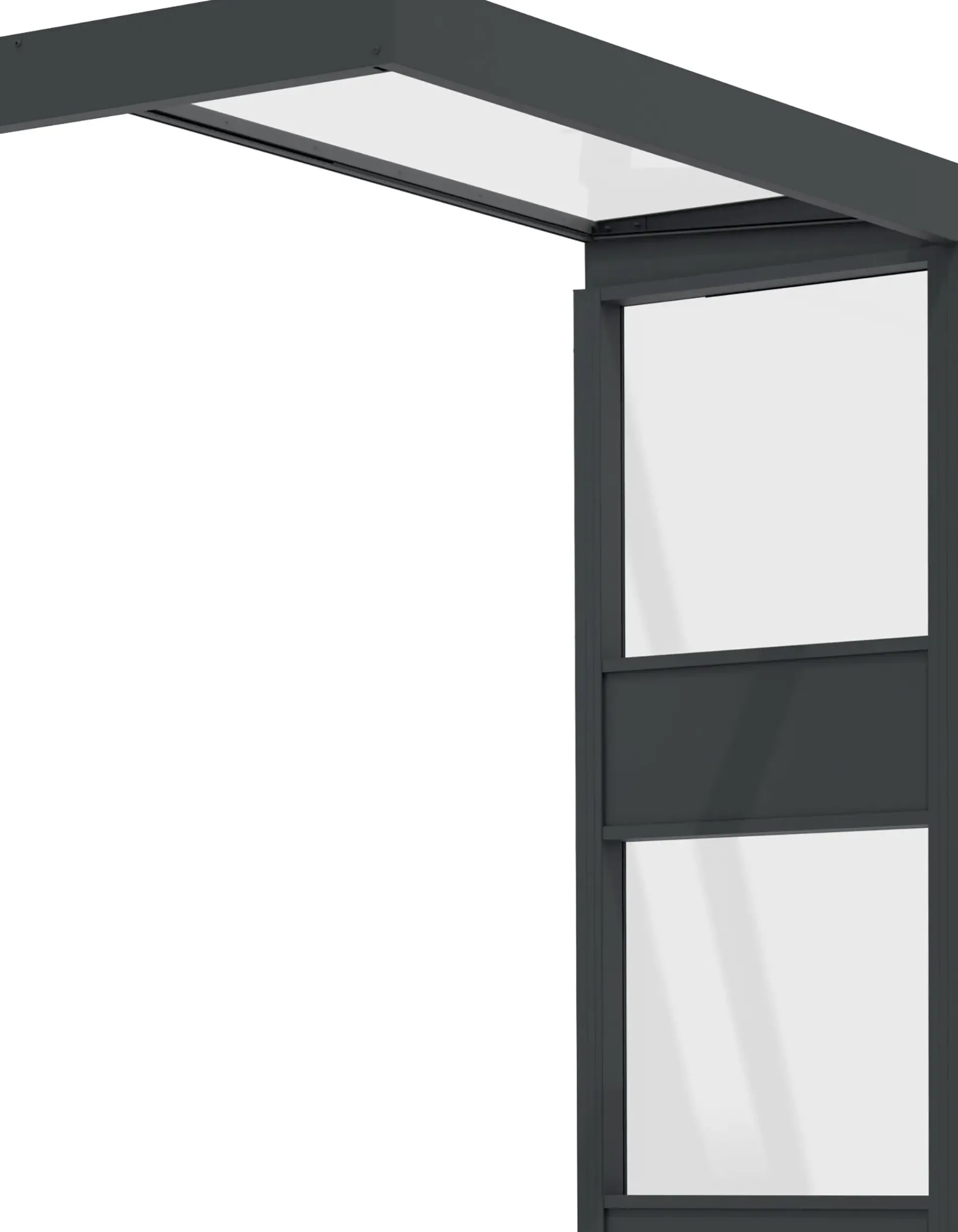 Canopia Vordach Sophia 215 x 95 cm Klar grau + Seitenteil