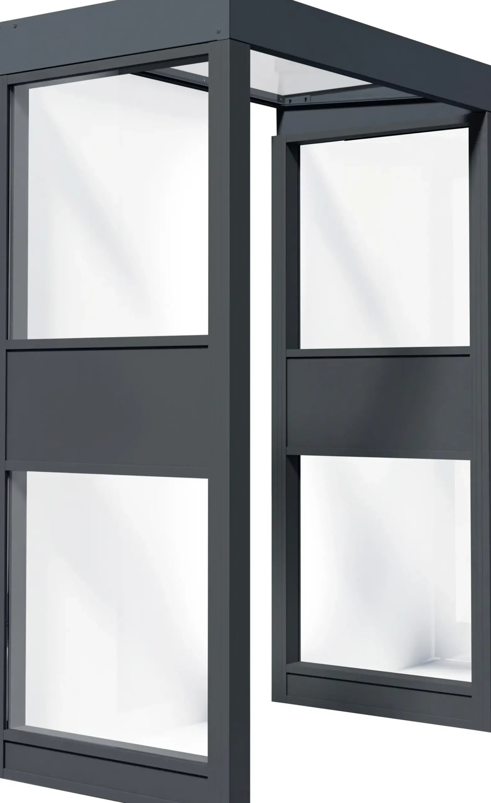 Canopia Vordach Sophia 160 x 95 cm Klar grau +2 Seitenteile