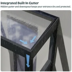 Canopia Vordach Sophia 160 x 95 cm Klar grau +2 Seitenteile
