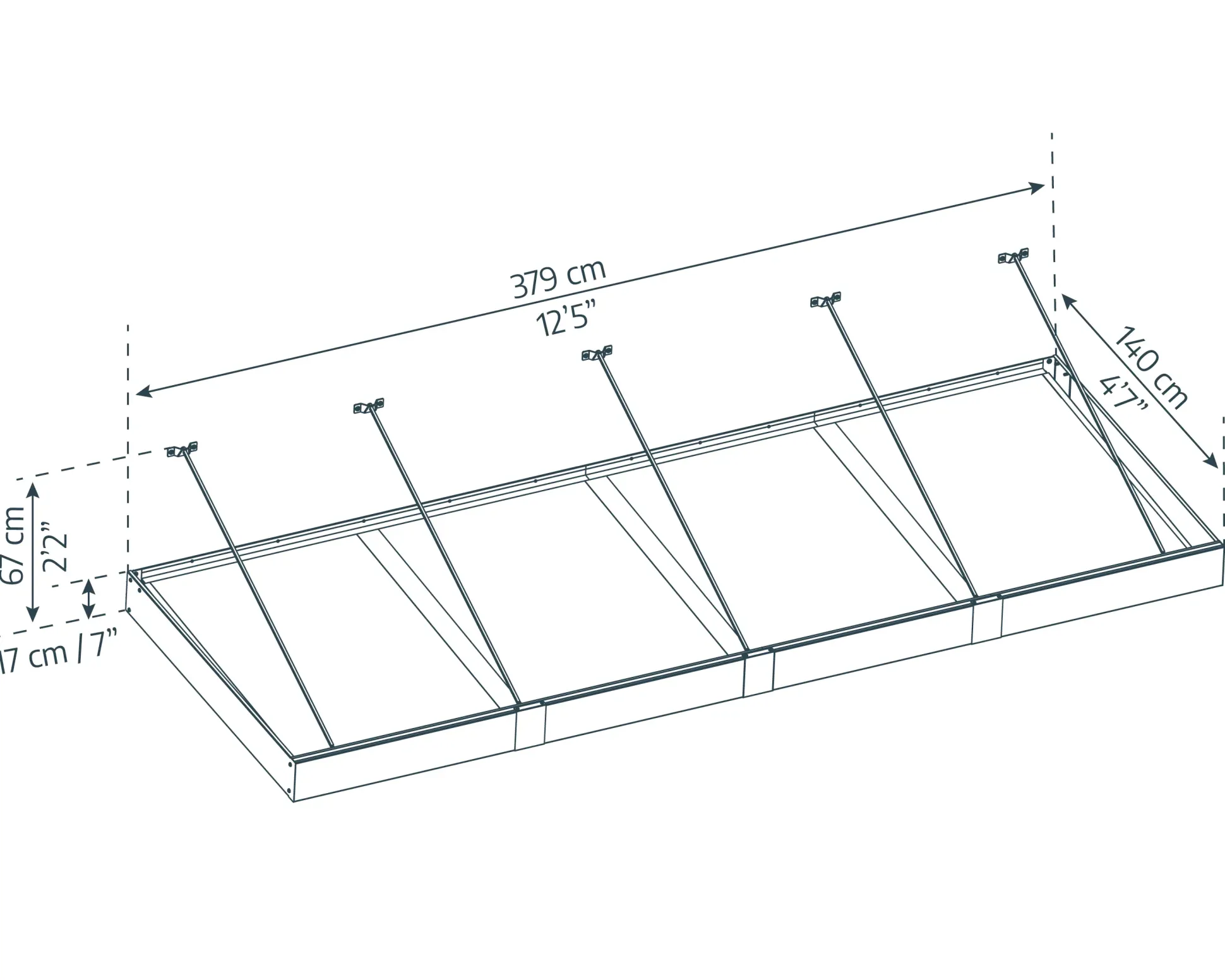 Canopia Vordach Sophia XL 4000 Grau Alu 379 x 140 cm