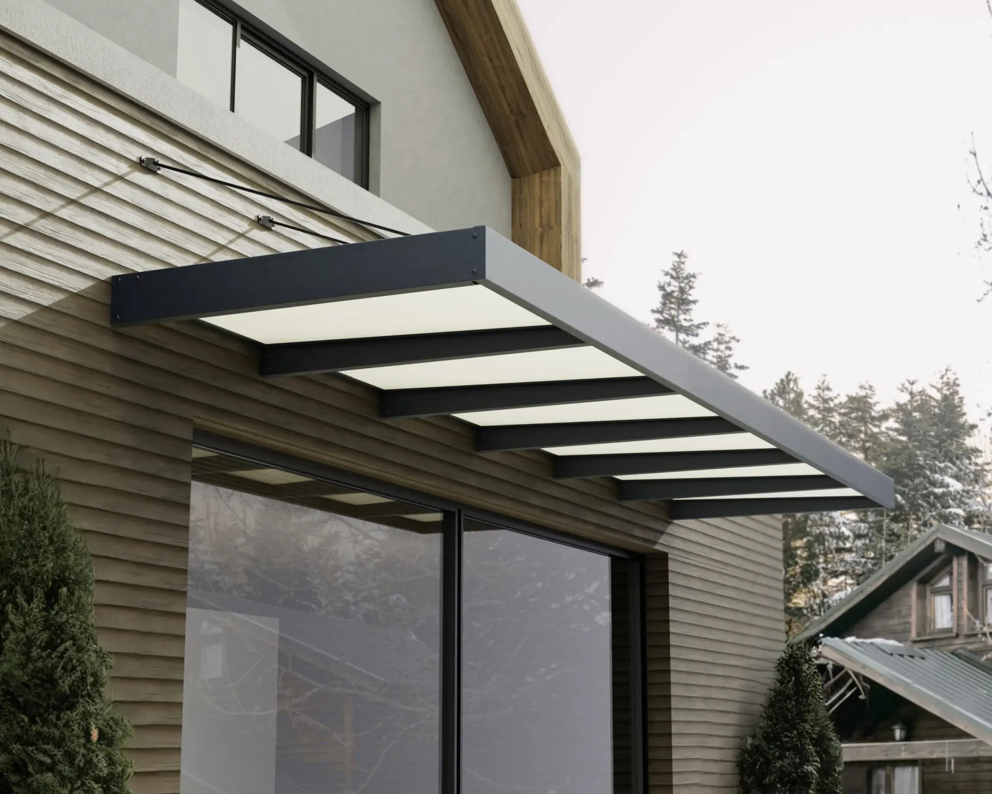 Canopia Vordach Sophia XL 6000 Grau Alu 565 x 140 cm