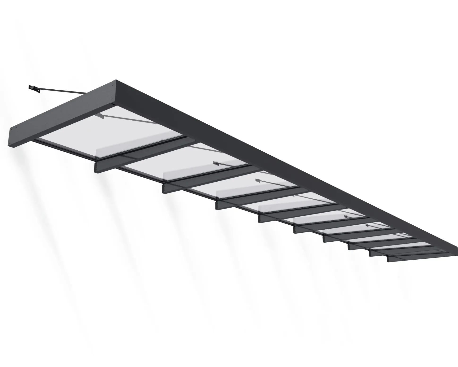 Canopia Vordach Sophia XL 9000 Grau Alu 845 x 140 cm