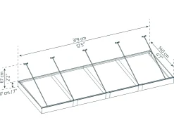 Canopia Vordach Sophia XL 4000 Grau Alu 378 x 140 cm