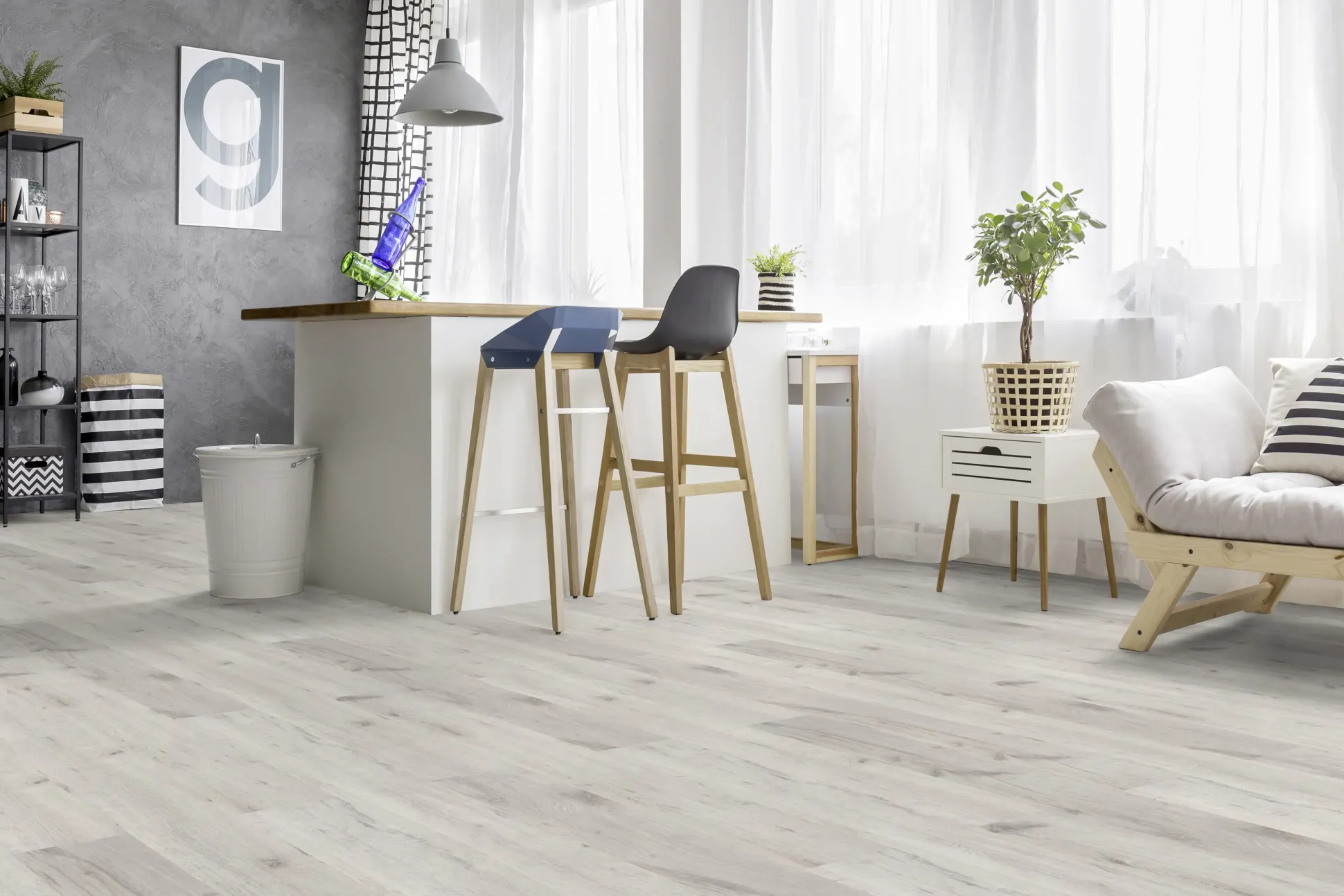 Classen Laminat Edition 7 128,6 x 19,4 cm 7 mm Eiche Amundsen weiß