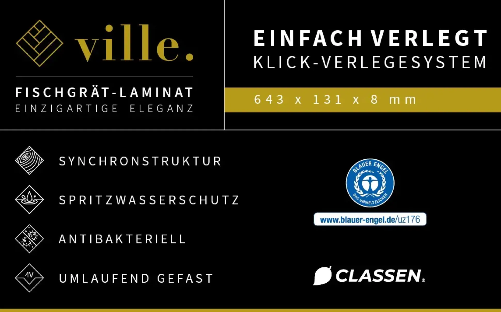 Classen Laminat Fischgrät Ville Prades Oak
