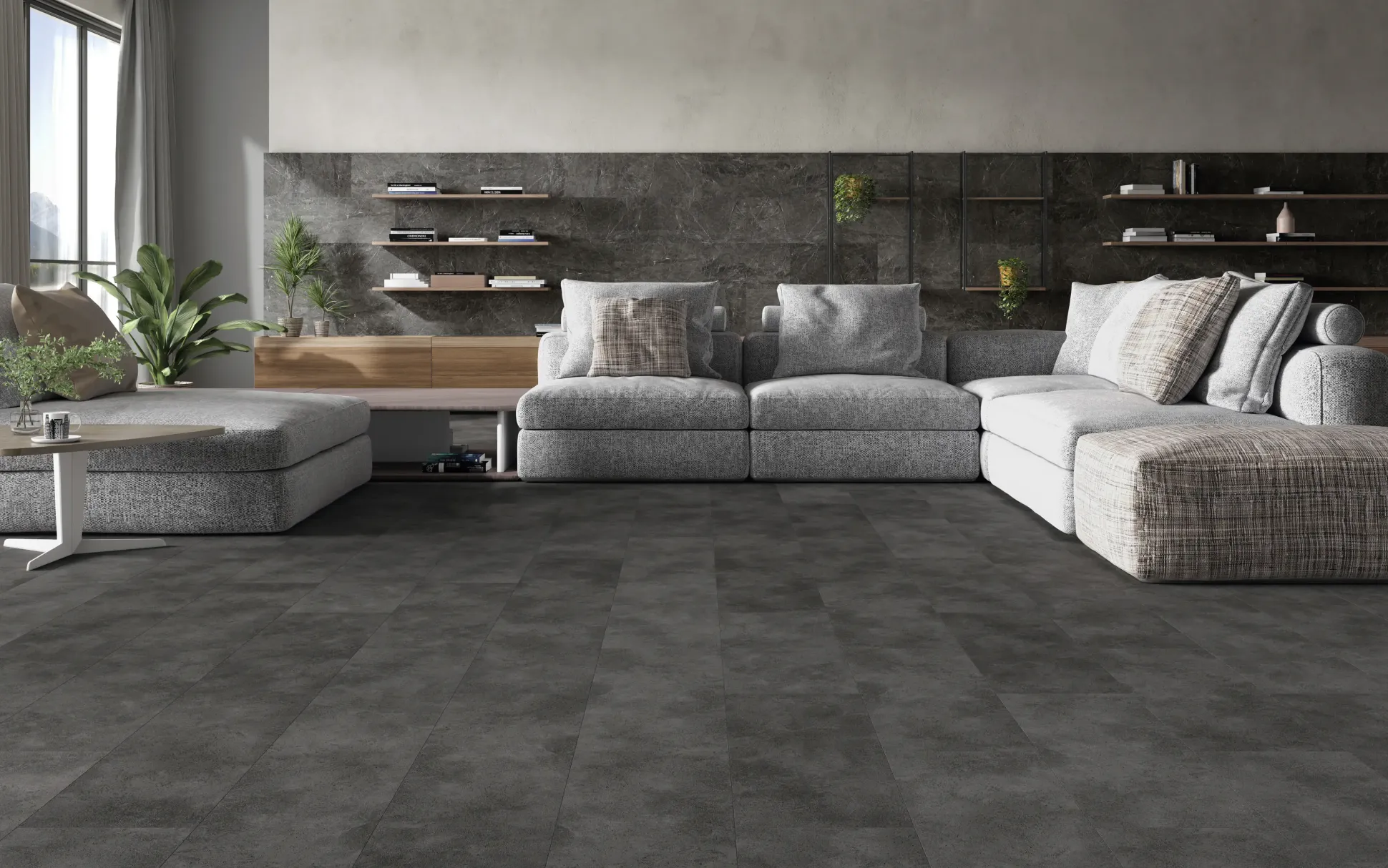Classen Laminat Fliese Concrete black 28 Pack Palettenabnahme