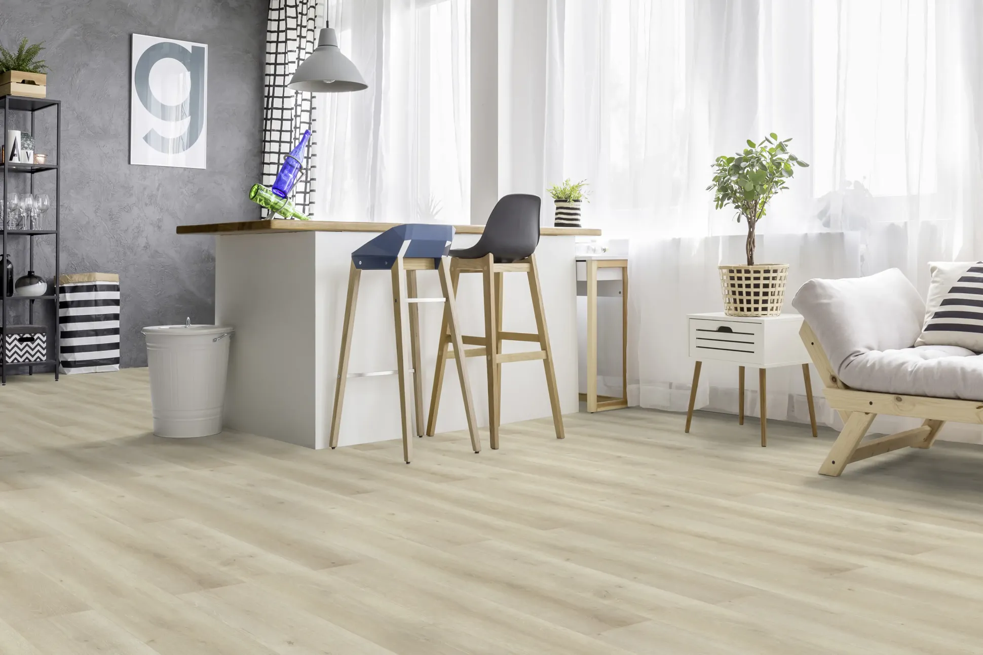 Classen Laminat Megaloc Aquaprotect 128,5 x 19,2 cm 8 mm Oak creme natural