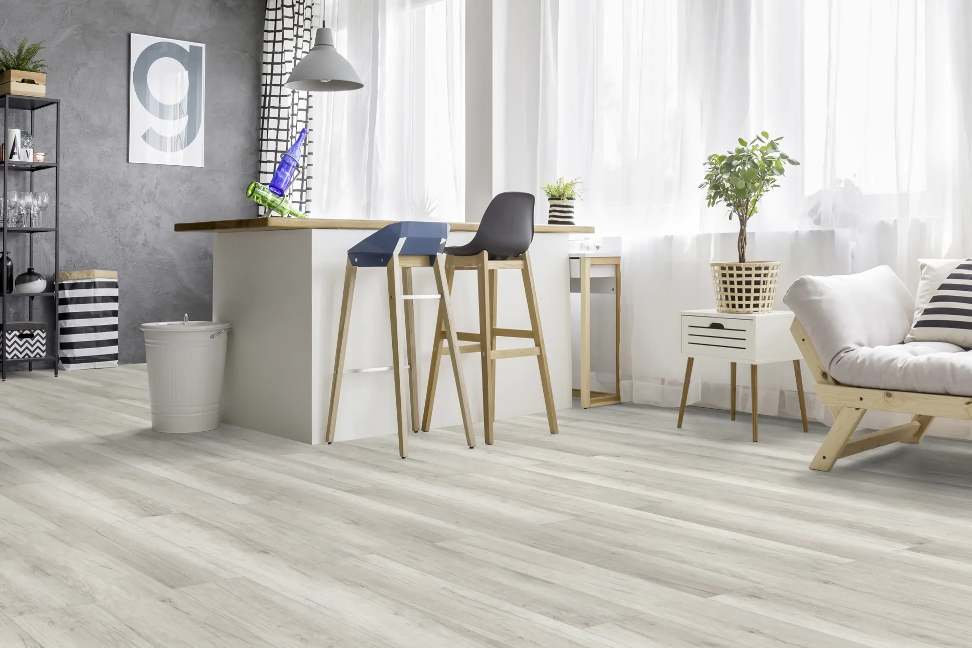 Classen Laminat Megaloc Aquaprotect 128,5 x 19,2 cm 8 mm Oak light grey