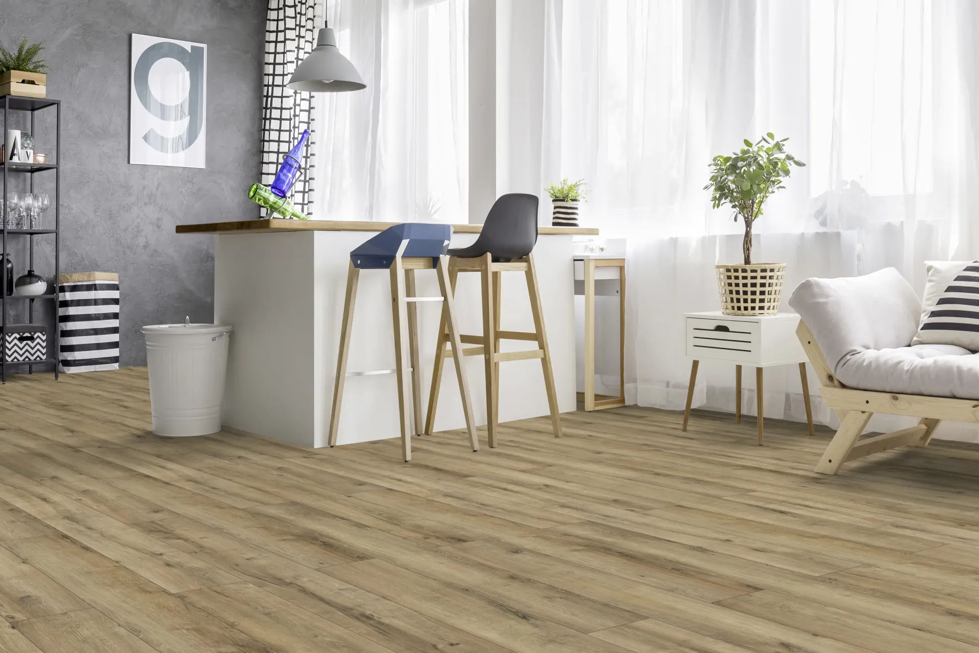 Classen Laminat Megaloc Aquaprotect 128,5 x 19,2 cm 8 mm Oak natural grey