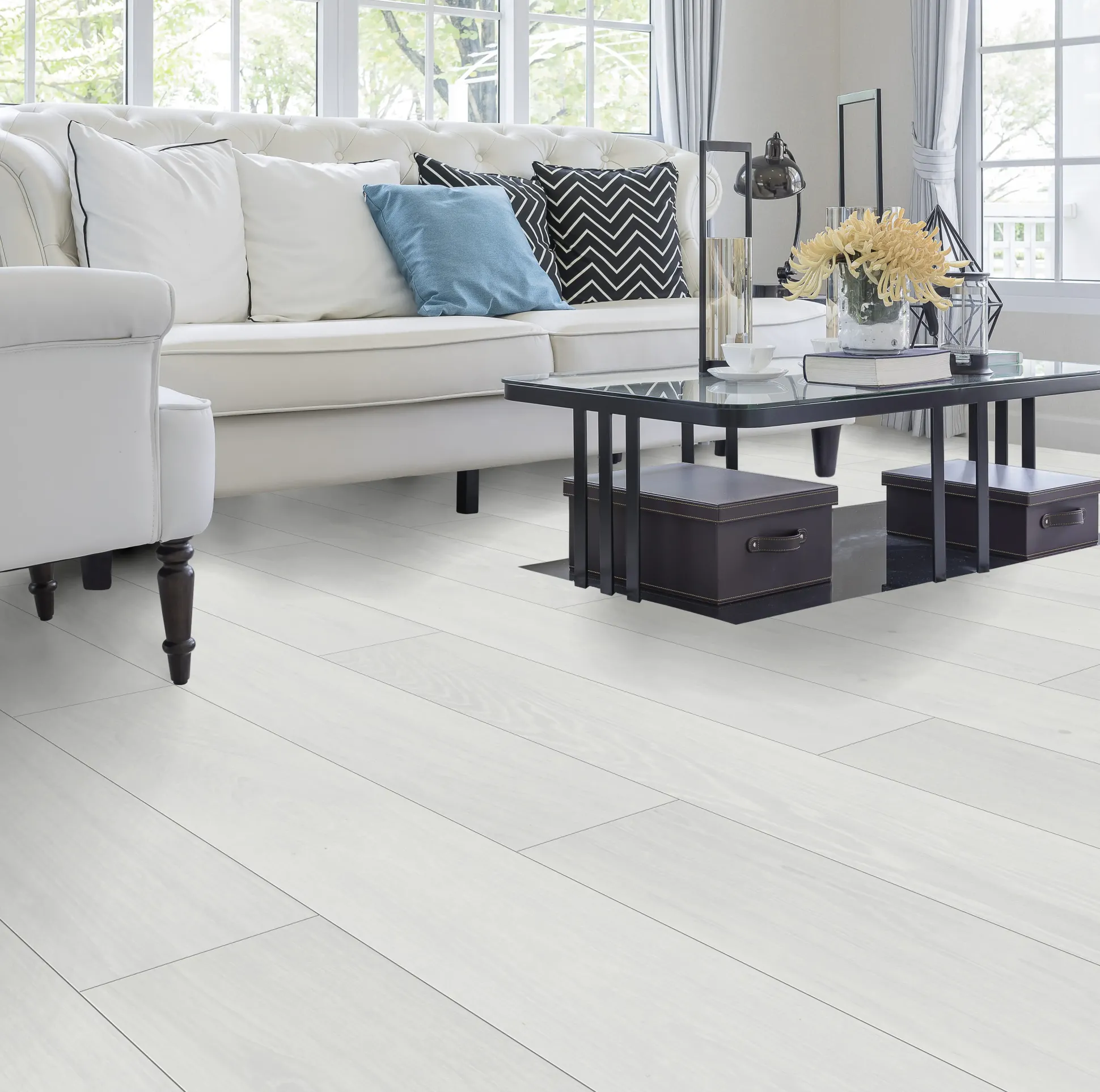 Classen Laminat Megaloc Aquaprotect 128,5 x 19,2 cm 8 mm Oak white creme