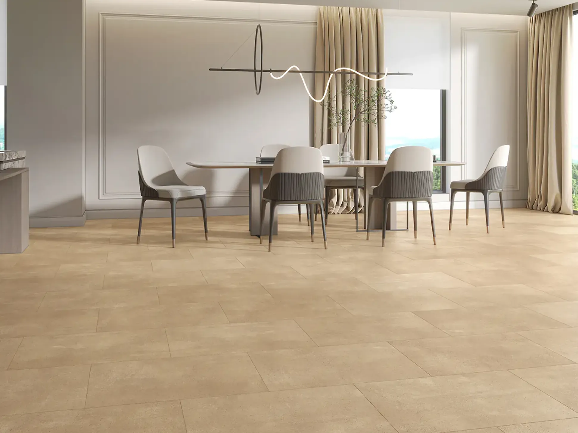 Classen Vinylboden Fliese HydroClick mit Trittschalldämmung Beige