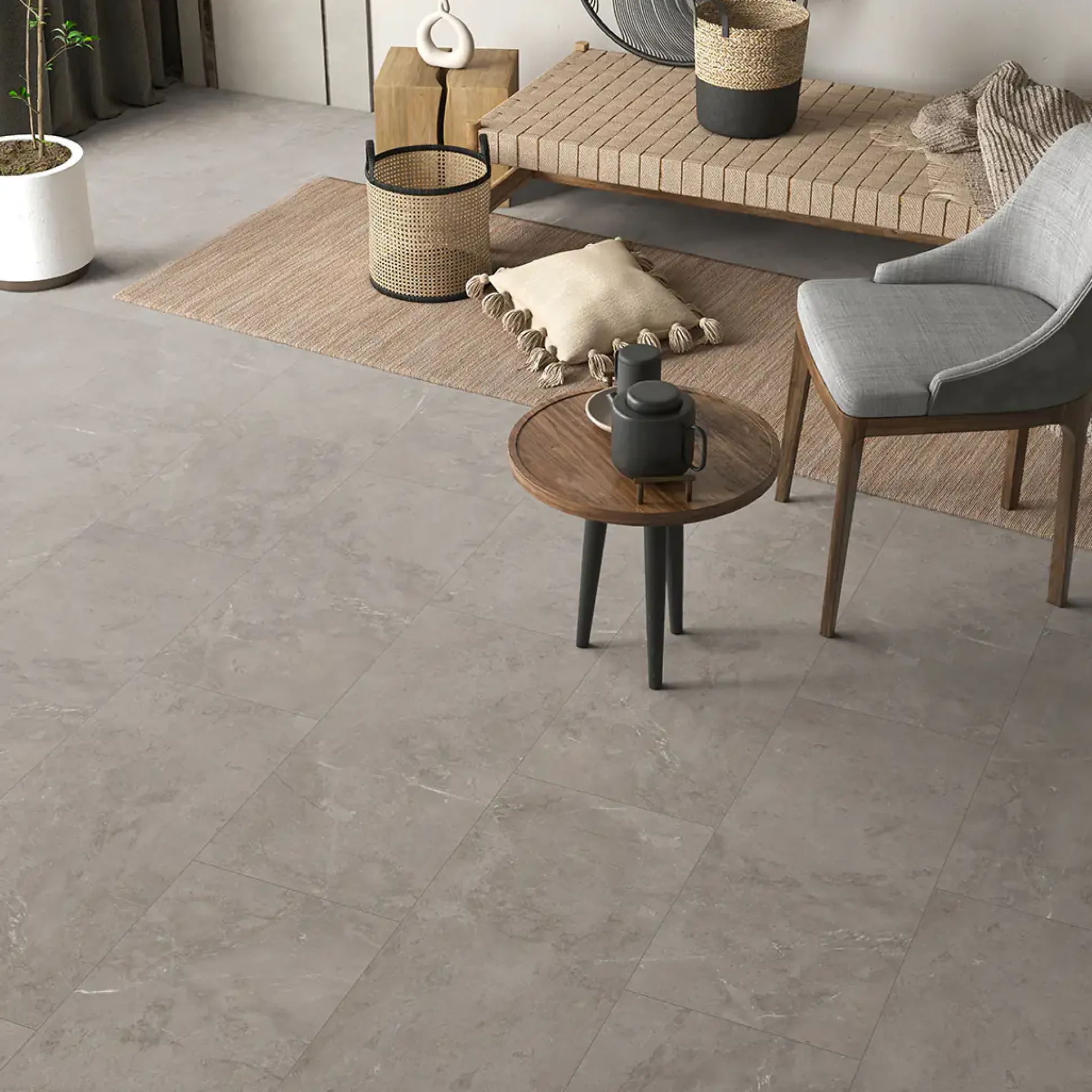 Classen Vinylboden Fliese Ceramin Floors Tera Marmor grau