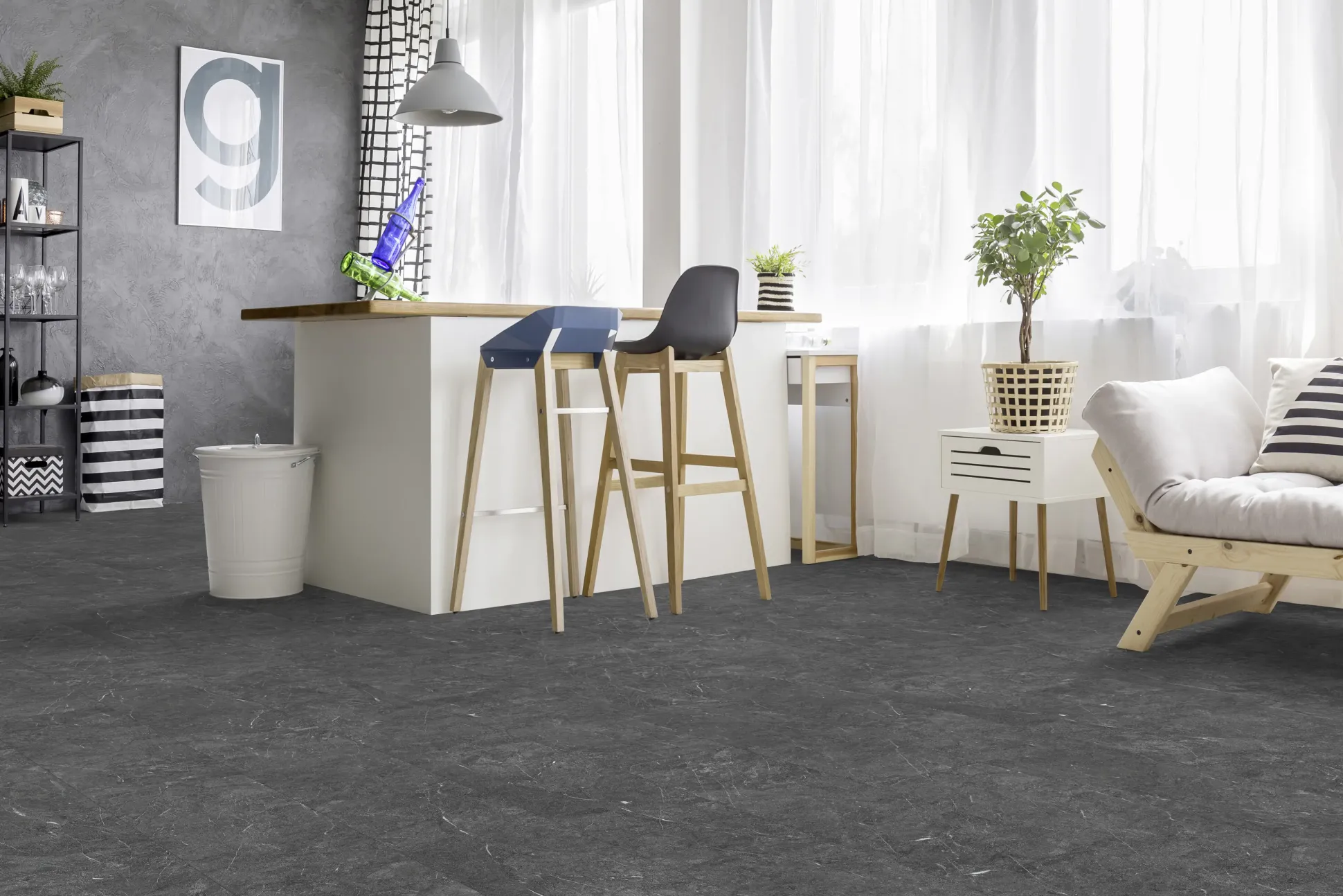 Classen Vinylboden Fliese Infinity dark 63,8 x 31 cm