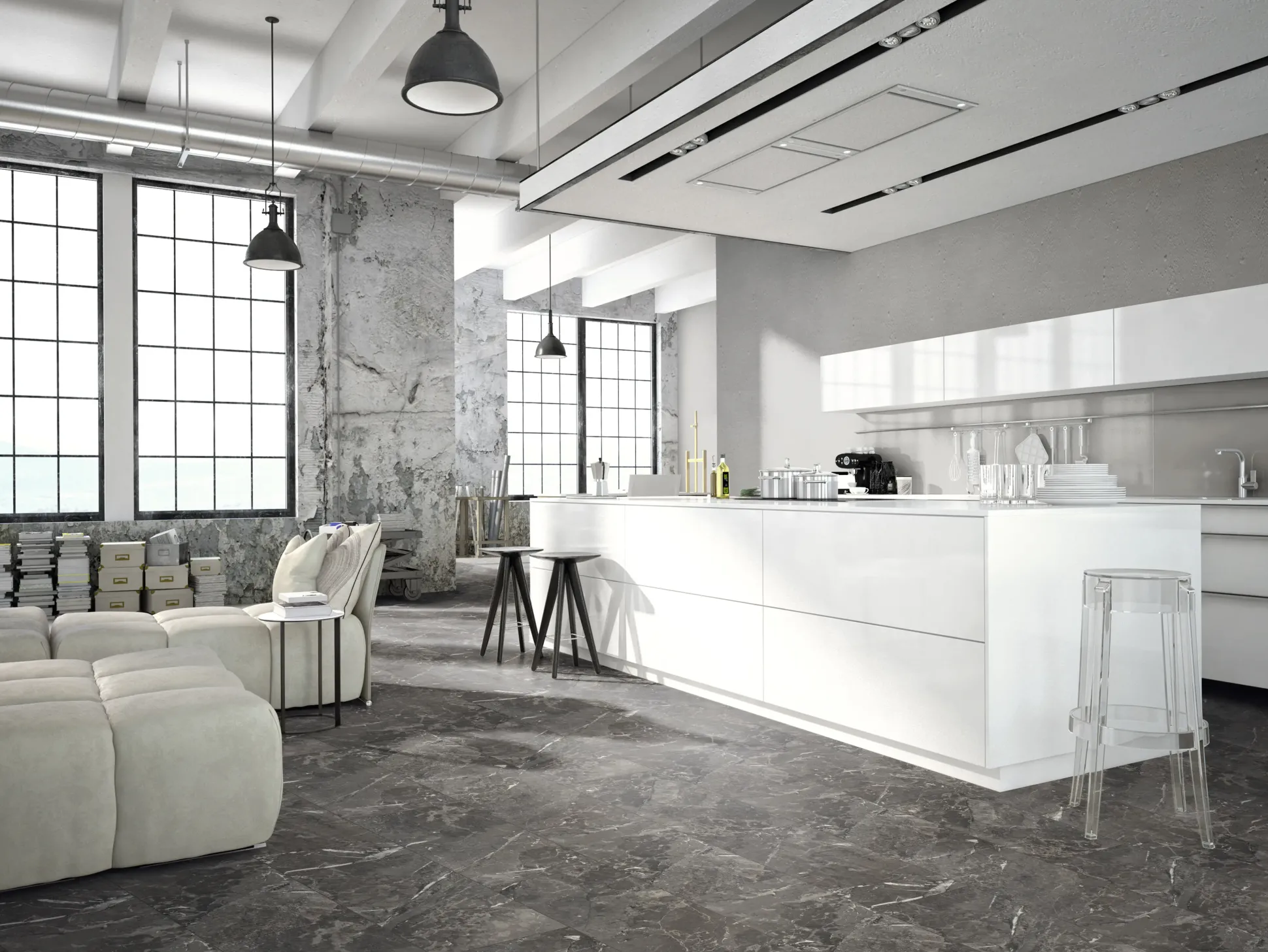 Classen Visiogrande Laminat Fliese Megaloc Aquaprotect 60,4 x 28 cm Granit schwarz