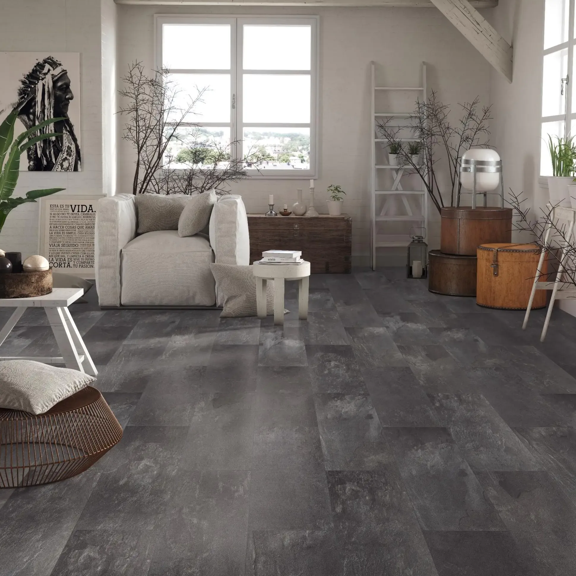 Classen Visiogrande Laminat Fliese Megaloc Aquaprotect 60,4 x 28 cm Ölschiefer
