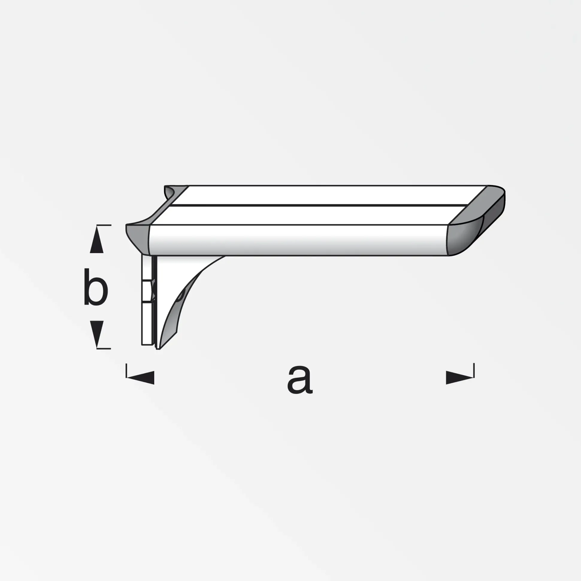 coaxis®-Regalträger 150 mm 150 x 51 mm Aluminium eloxiert silber