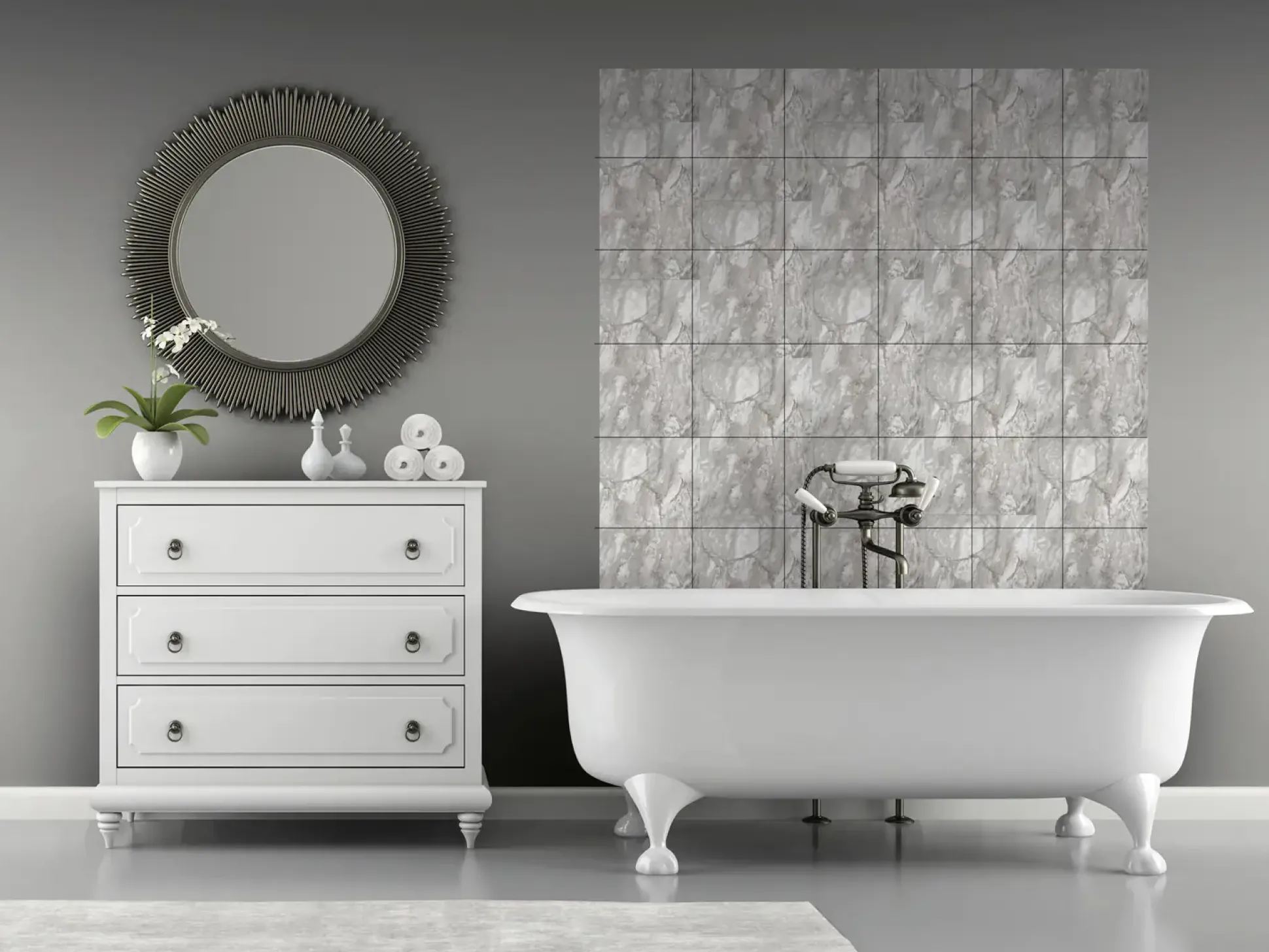 d-c-fix Wandbelag Tile Art Marble Romeo black, 30 x 30 cm