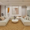 Decoflooring Fischgrät-Vinylboden mit Trittschalldämmung Eiche Alta