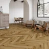 Decoflooring Fischgrät-Vinylboden mit Trittschalldämmung Eiche Arendal
