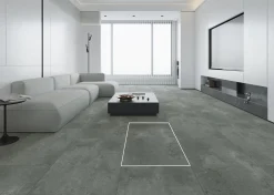 Decoflooring Vinylboden Fliese Silent XXL Grey Concrete mit Trittschalldämmung