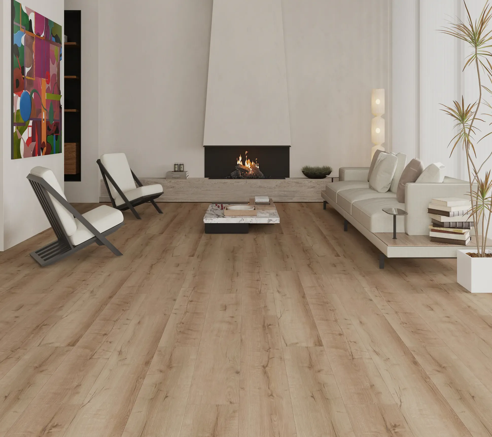 Decoflooring Vinylboden mit Trittschalldämmung Landhausdiele Eiche Plaza