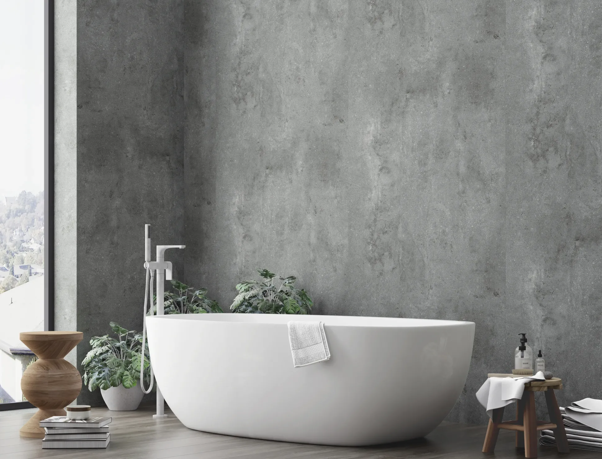 Decoflooring Wandpaneel Concrete 260 x 90 x 0,4 cm Grey