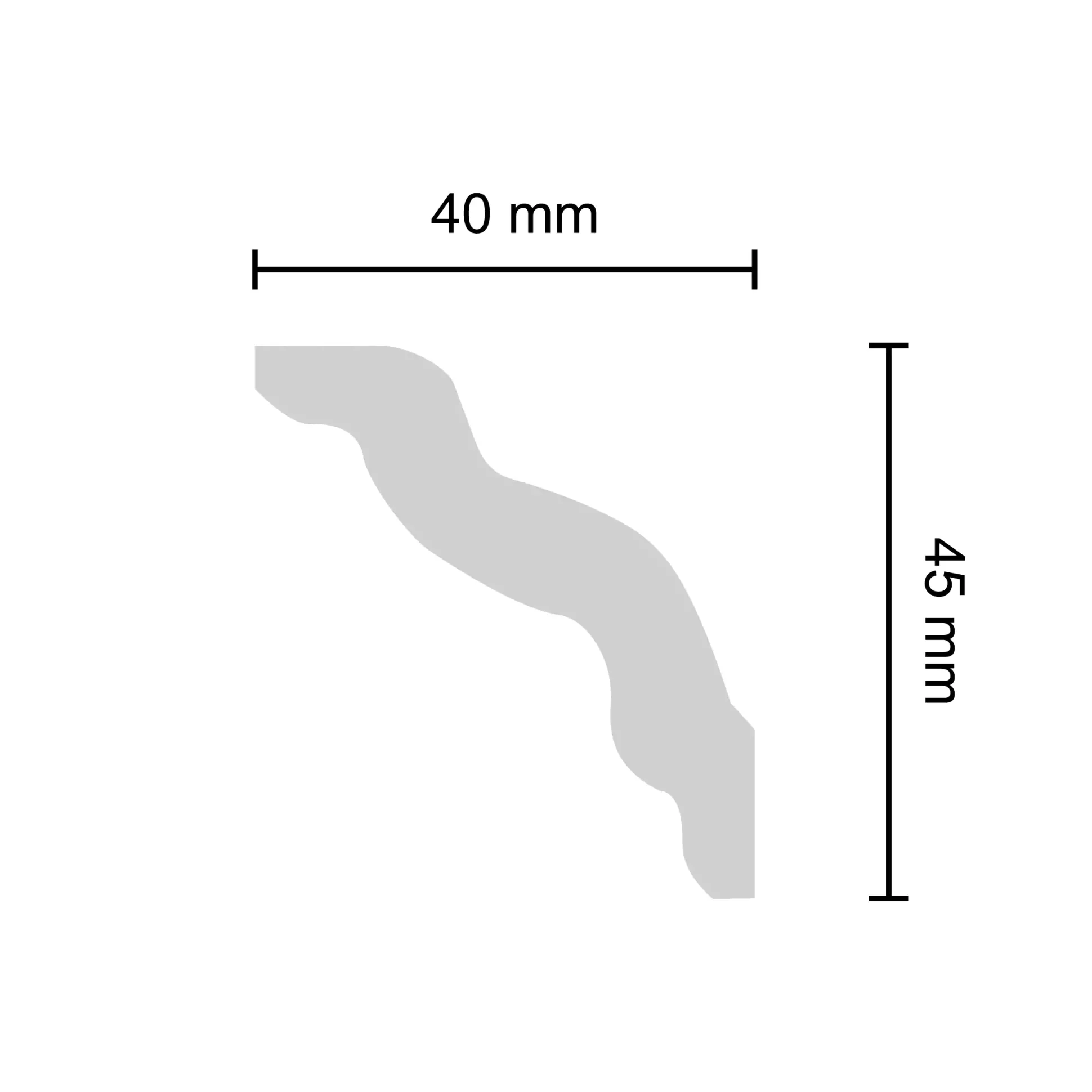 Decosa Deckenleiste Sophie, 2 m x 40 mm x 45 mm