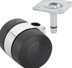 Design-Doppelrolle Ø 45 mm für normale Böden Tragkr. 55 kg