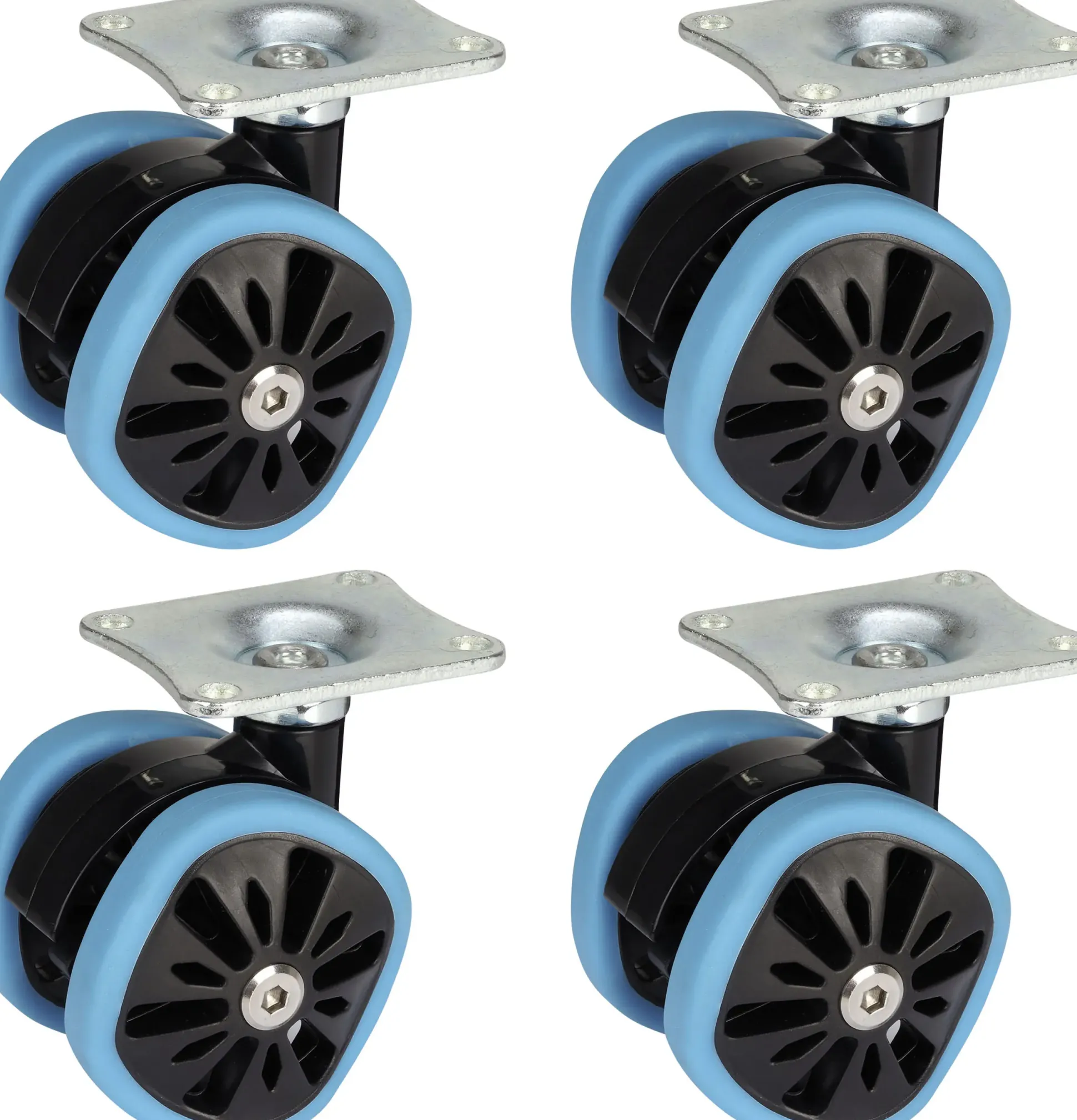 Design-Doppelrolle 58 x 10,5 mm Tragkr. 210 kg 4er Pack