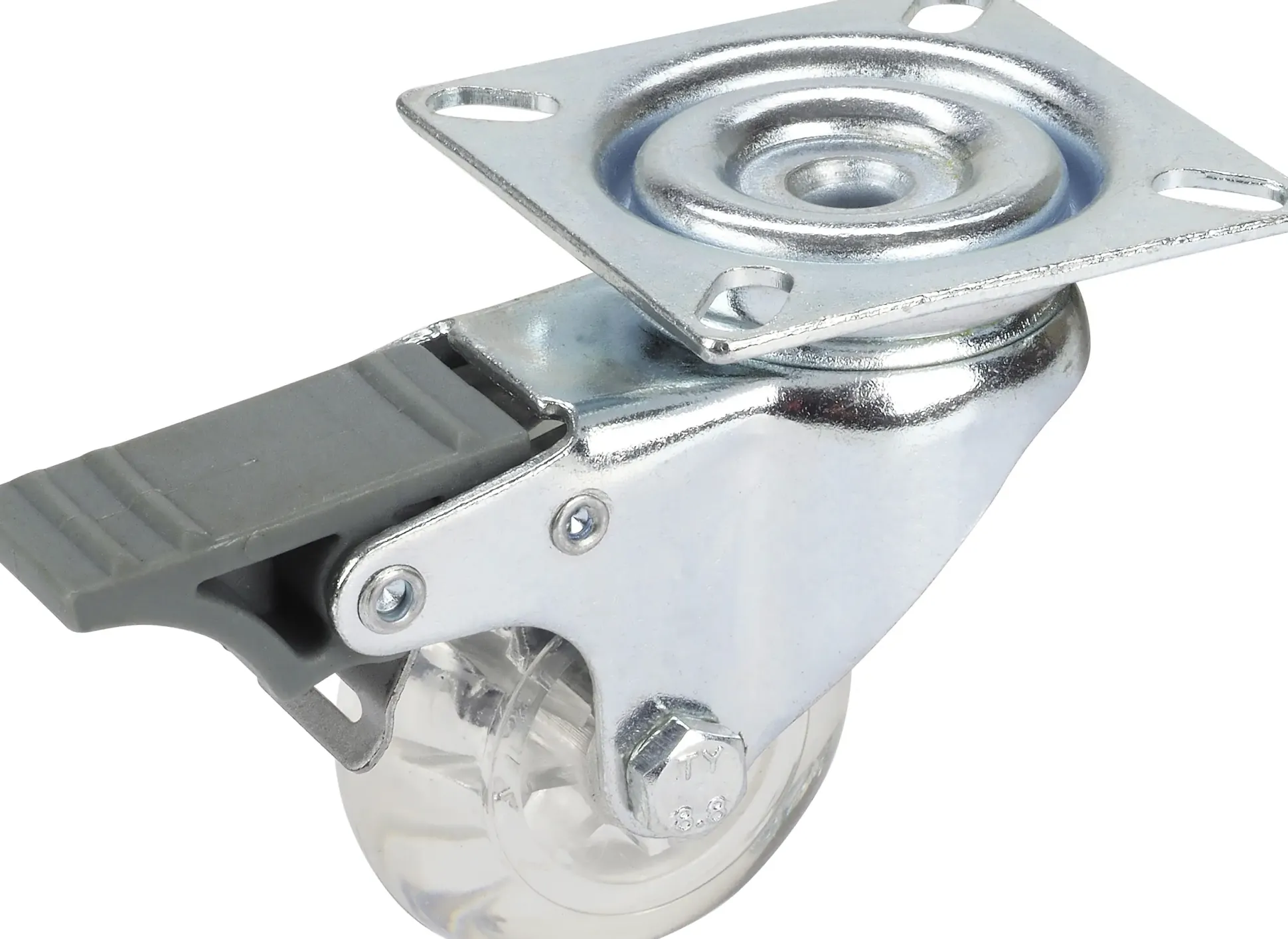 Design-Lenkrolle mit Totalfeststeller 50 x 20 mm Tragkr. 40 kg