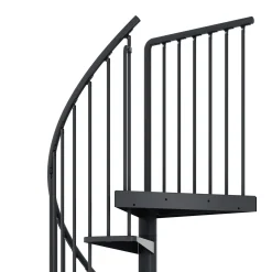Dolle Außenspindeltreppe Gardenspin komplett 11 Stufen Ø 125 cm mit Metallstufen anthrazit