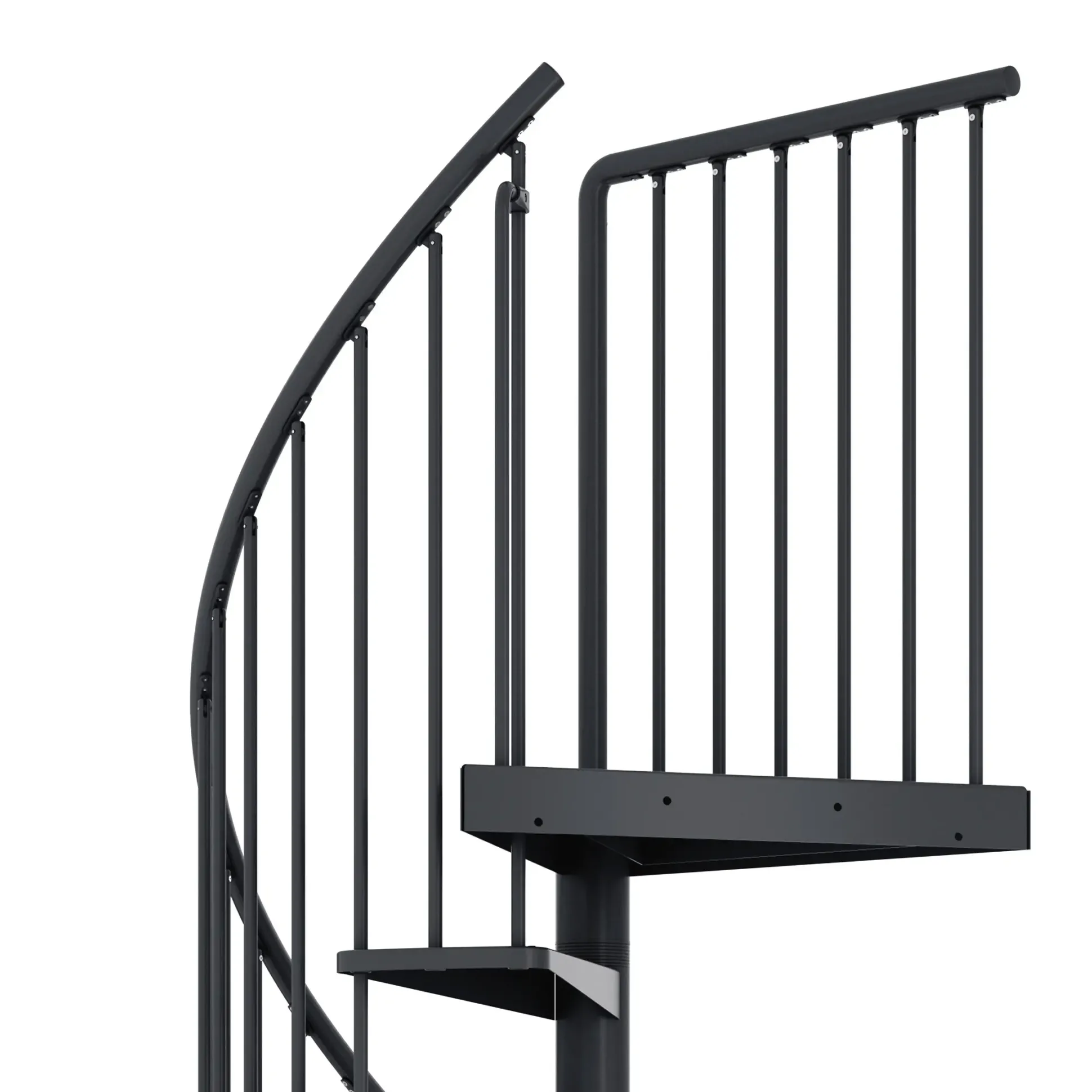 Dolle Außenspindeltreppe Gardenspin komplett 11 Stufen Ø 155 cm mit Metallstufen anthrazit