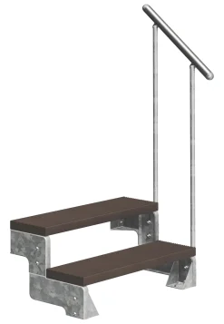 Dolle Außentreppe Gardentop mit Geländer verzinkt Breite 100 cm Trimax braun