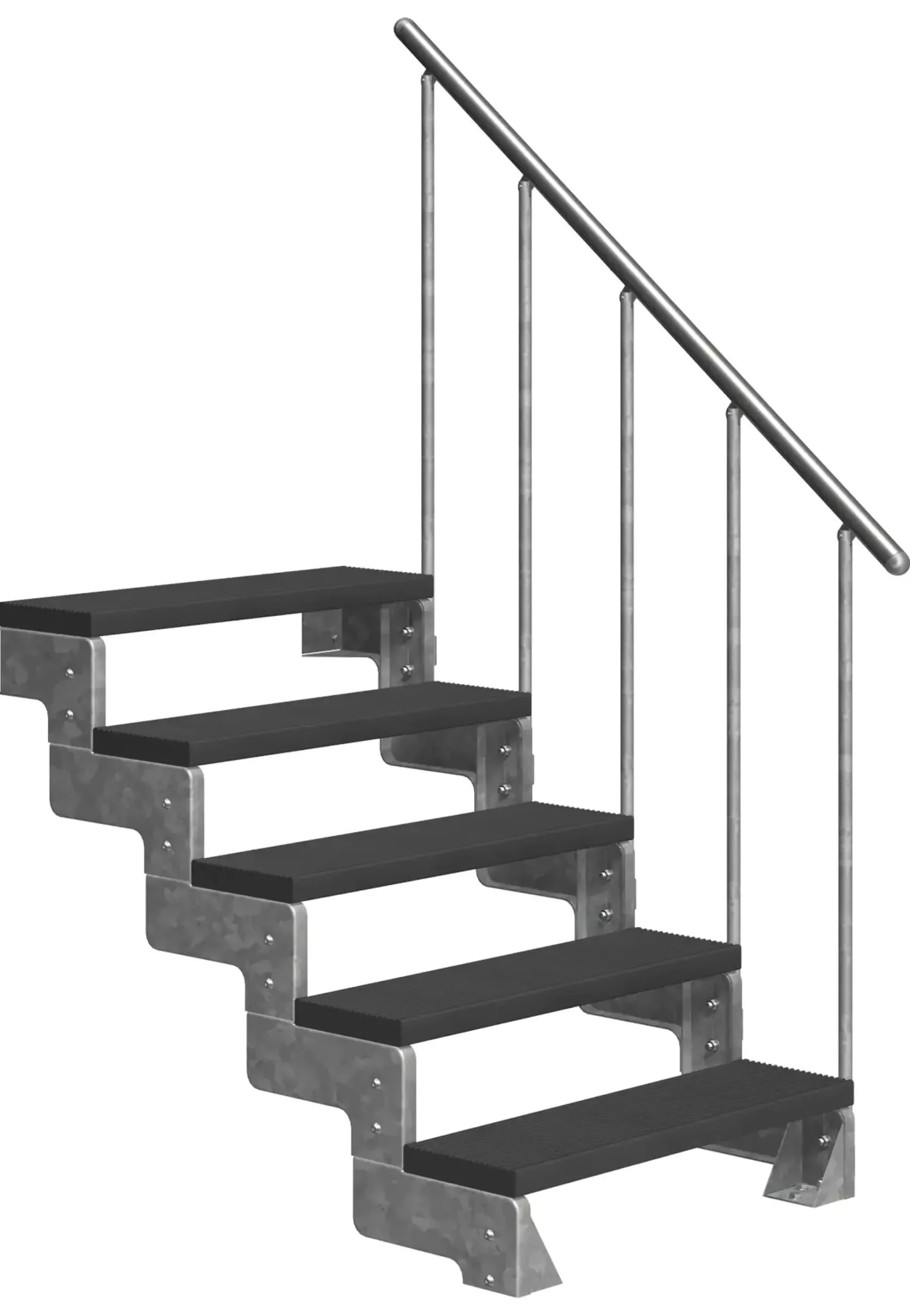 Dolle Außentreppe Gardentop mit Geländer verzinkt Breite 100 cm Trimax anthrazit